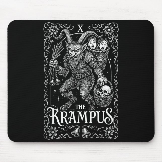 Krampus Tarot Card Design Christmas Season Evil Pa Mouse Mat (Front)