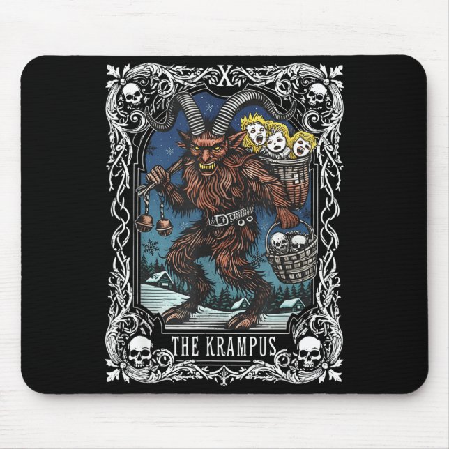 Krampus Tarot Card Design Christmas Season Evil Pa Mouse Mat (Front)