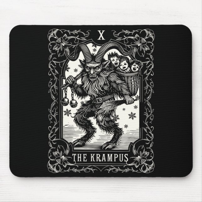 Krampus Tarot Card Design Christmas Season Evil Pa Mouse Mat (Front)