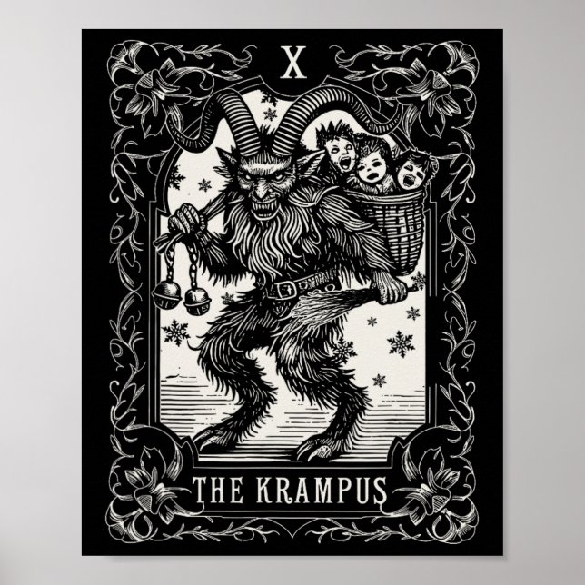 Krampus Tarot Card Design Christmas Season Evil Pa Poster (Front)