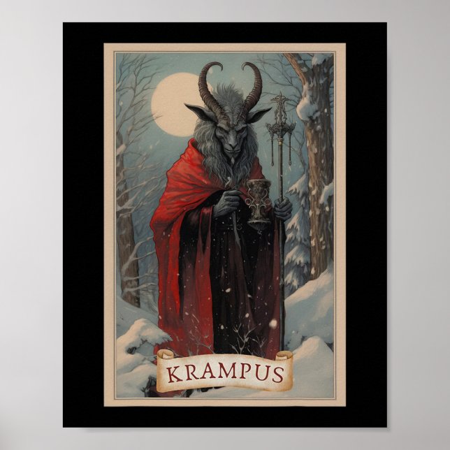 Krampus Tarot Card Design Xmas Hail Santa Christma Poster (Front)