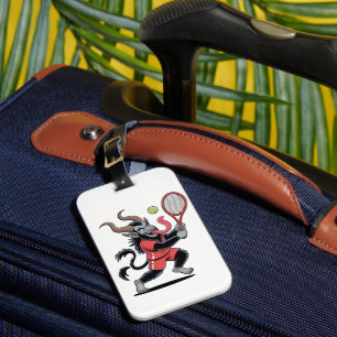 Krampus Tennis Christmas Court Demon Tennis  Luggage Tag