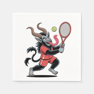 Krampus Tennis Christmas Court Demon Tennis  Napkin