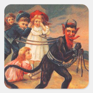 Krampus Vintage Christmas Stickers