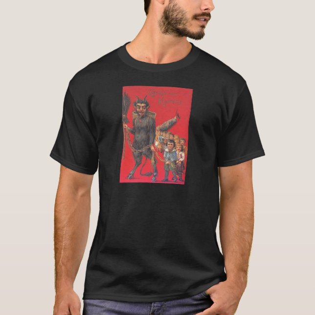 Krampus With Bad Children T-Shirt (Front)