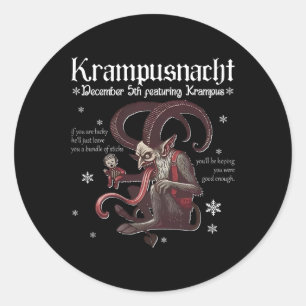 Krampusnacht Christmas Monster Krampus Lover Festi Classic Round Sticker
