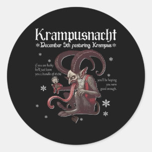 Krampusnacht Christmas Monster Krampus Lover Festi Classic Round Sticker