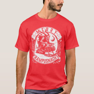 Krampusnacht Krampus on a Snowmobile funny T-Shirt
