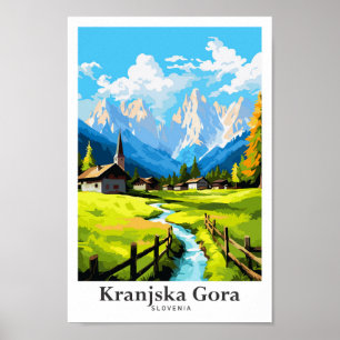 Kranjska Gora Slovenia Travel Potrait Illustration Poster