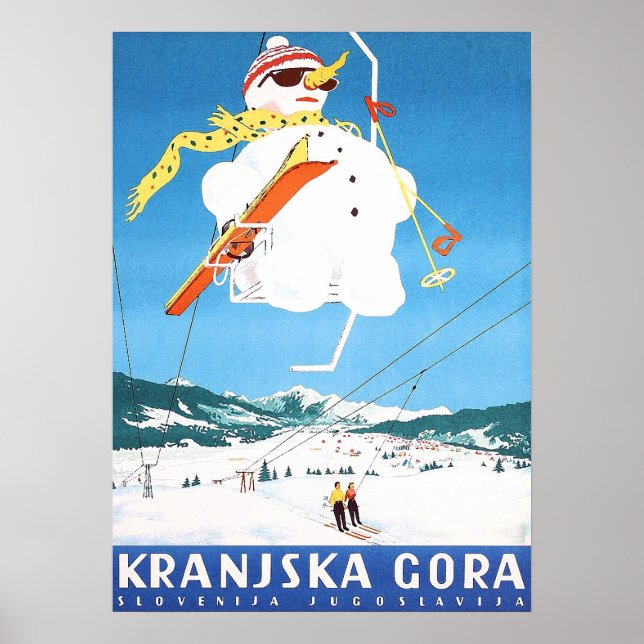 Kranjska Gora, Slovenia, Yugoslavia, vintage Poster (Front)