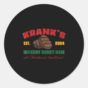Krank's Hickory Honey Ham A Christmas Tradition Xm Classic Round Sticker
