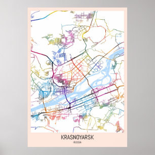 Krasnoyarsk Russia City Map Poster