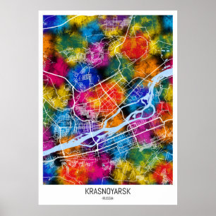 Krasnoyarsk Russia City Map Poster