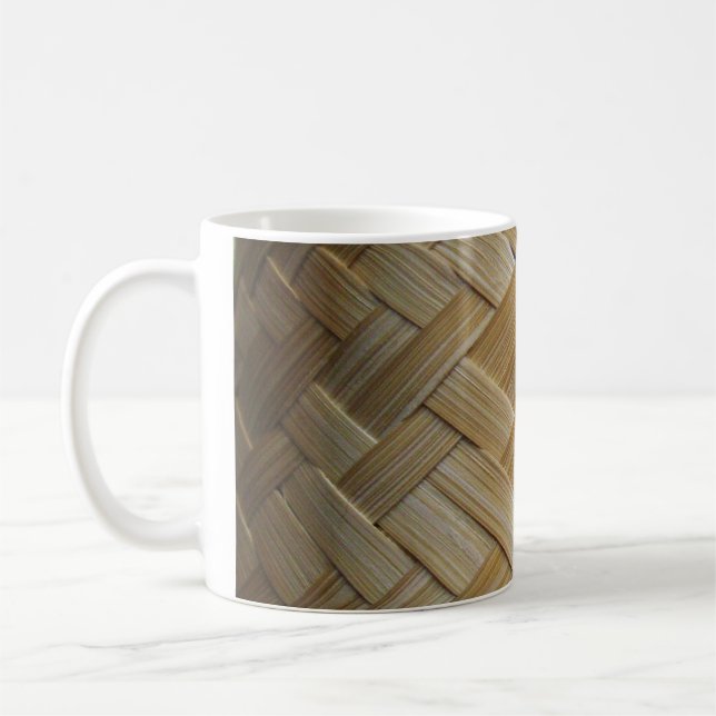 Kratip Thai Lao Isan Bamboo Rice Basket Coffee Mug (Left)