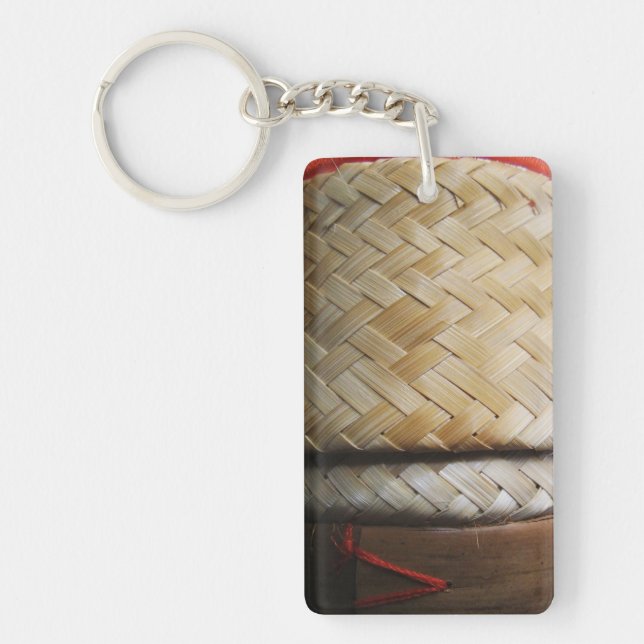 Kratip Thai Lao Isan Bamboo Rice Basket Key Ring (Front)
