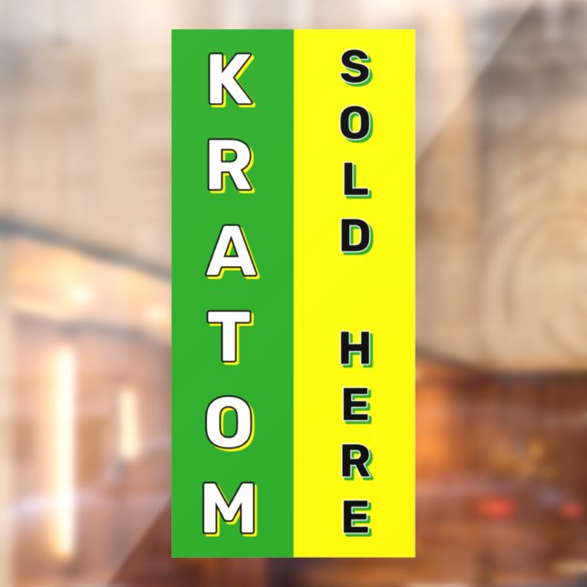 Kratom Sold Here Smoke Shop Dispensary Window Cling (Sheet 2)