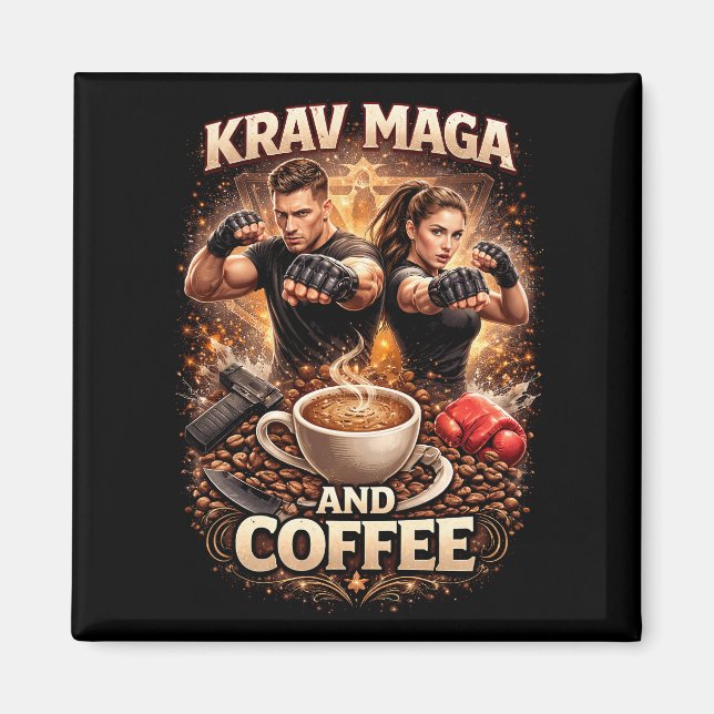 Krav Maga and Coffee Magnet (Front)
