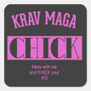 Krav Maga Chick - Mess with me Square Sticker