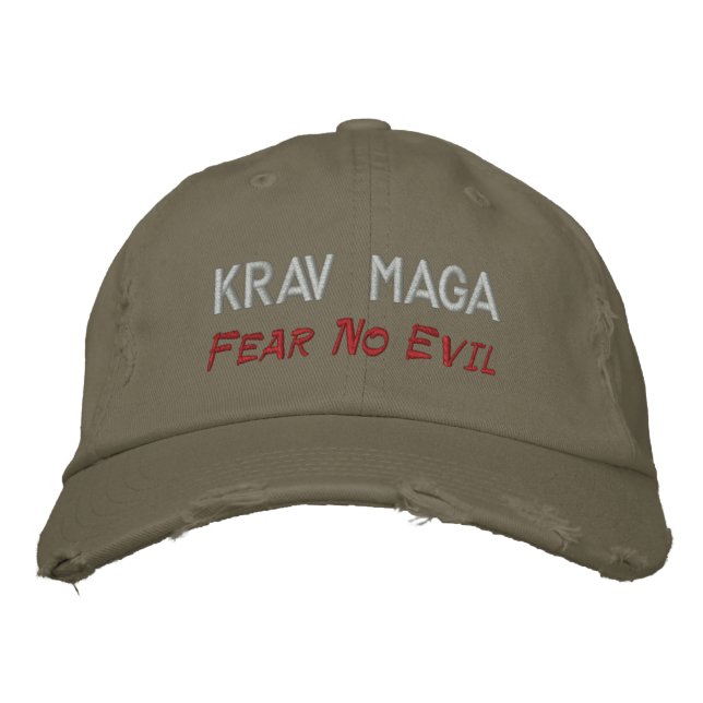 Krav Maga, Fear No Evil Embroidered Hat (Front)