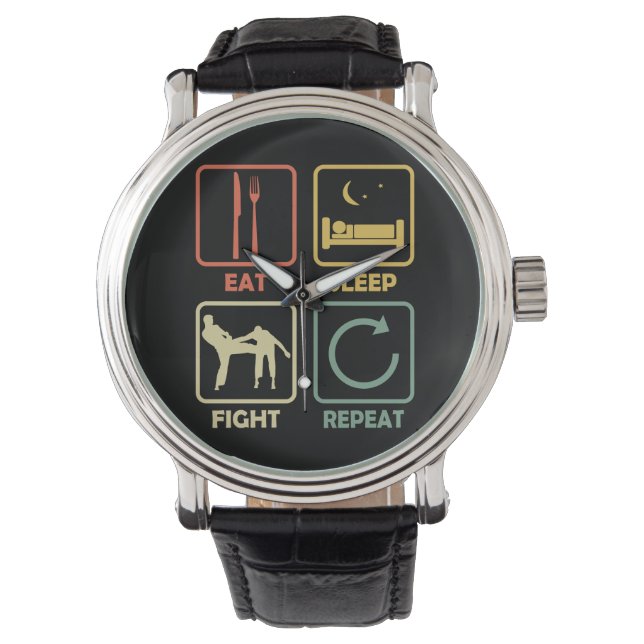 Krav Maga fight military martial arts Eat retro Watch (Front)