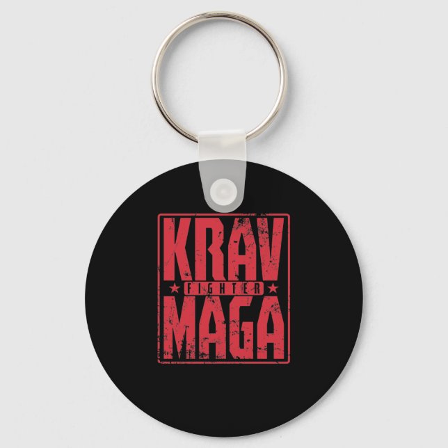 Krav Maga Fighter im Training Key Ring (Front)
