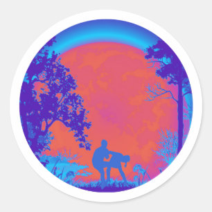 Krav Maga Groin Kick Full Moon Sticker Neon