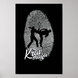 Krav Maga Kampfkunst Nahkampf Fingerabdruck DNA Poster