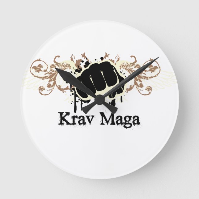 Krav Maga Punch Round Clock (Front)