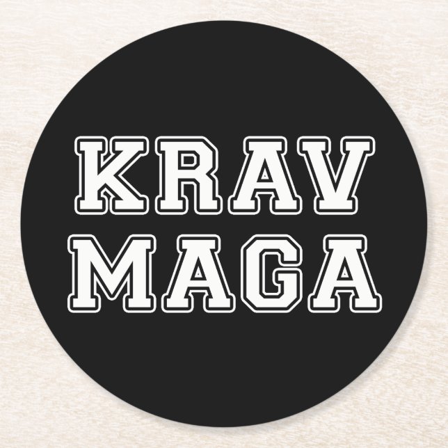 Krav Maga Round Paper Coaster (Front)