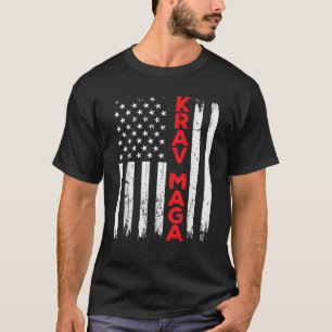 Krav Maga Self Defence USA Flag America T-Shirt