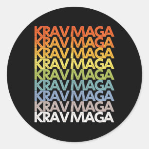 Krav Mega Self Defense Training Martial Arts Fitne Classic Round Sticker