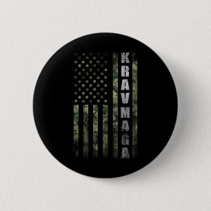 Krav Mega Usa American Flag Camo Fan Vintage 6 Cm Round Badge