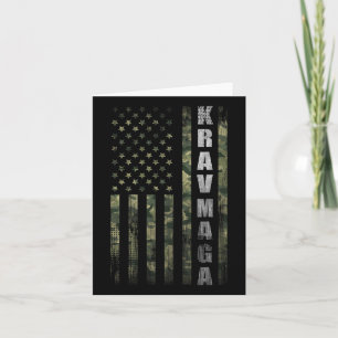 Krav Mega Usa American Flag Camo Fan Vintage Card