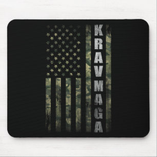 Krav Mega Usa American Flag Camo Fan Vintage Mouse Mat