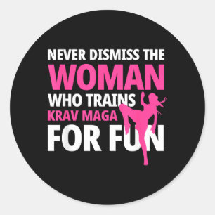 Krav Woman Self Defence MMA from Israel Classic Round Sticker