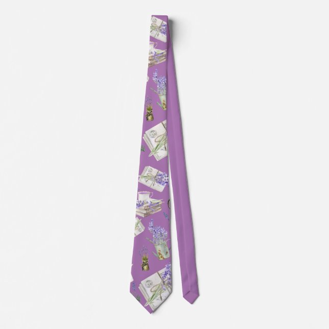 Krawatte Mediterran Lavendel de Provence Lila Tie (Front)