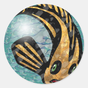 Krazy Koi (Round Stickers) Classic Round Sticker