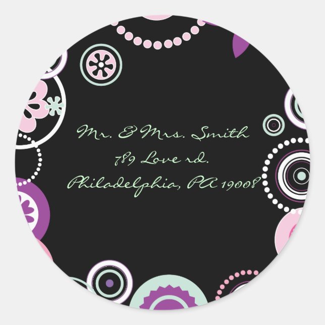 KRAZY POLKA DOT Astract Wedding Reply Sticker seal (Front)