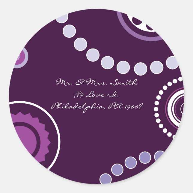 KRAZY POLKA DOT Astract Wedding Reply Sticker seal (Front)