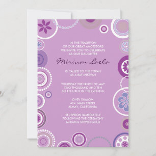 KRAZY POLKA DOT  Bat Mitzvah Invitation Pink