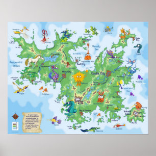 Kreechurs personalised fantasy kingdom poster