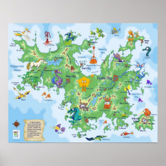 Kreechurs personalised fantasy kingdom poster