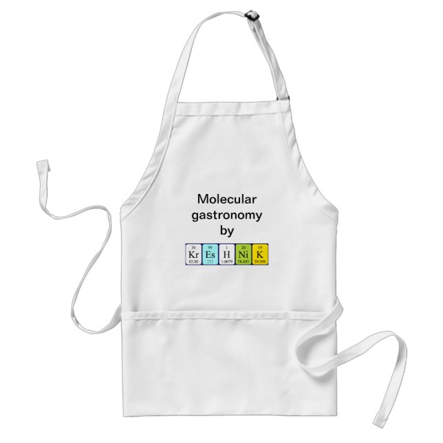 Kreshnik periodic table name apron (Front)