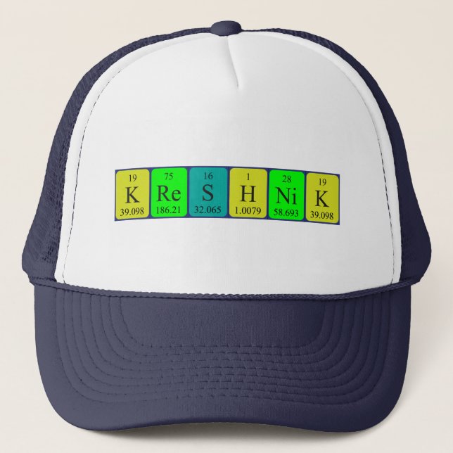 Kreshnik periodic table name hat (Front)
