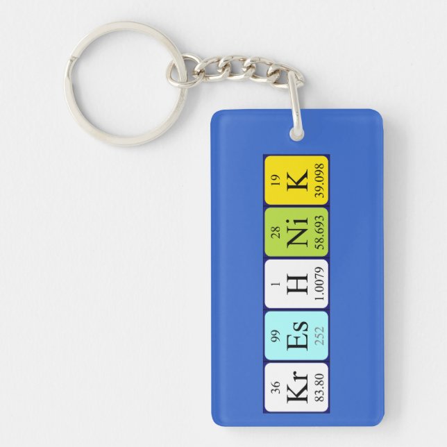 Kreshnik periodic table name keyring (Front)