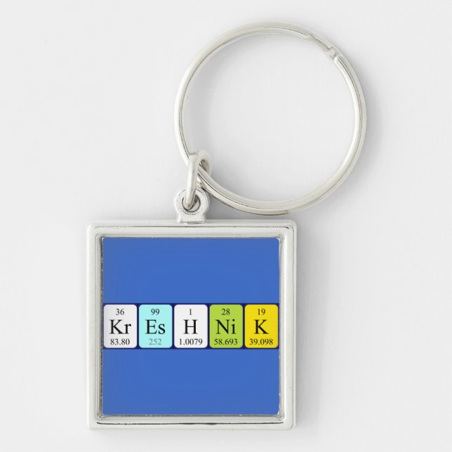 Kreshnik periodic table name keyring (Front)