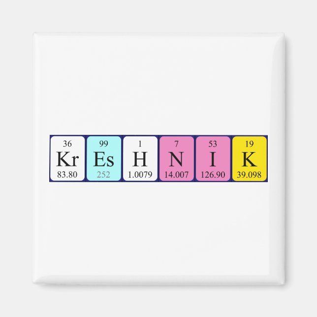 Kreshnik periodic table name magnet (Front)
