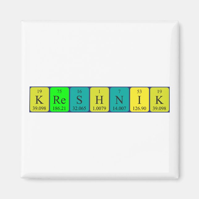 Kreshnik periodic table name magnet (Front)