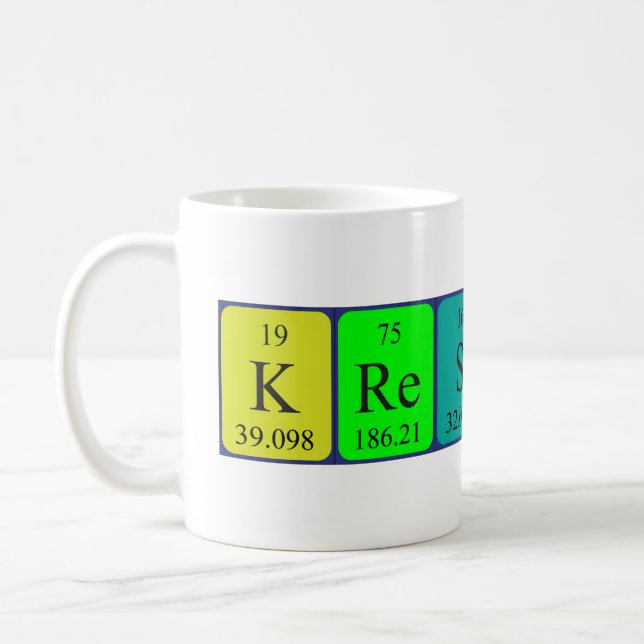 Kreshnik periodic table name mug (Left)