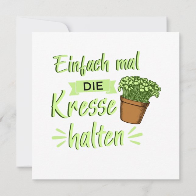 Kresse Halten Garten Grtner Gardener Gardening Gif Invitation (Front)